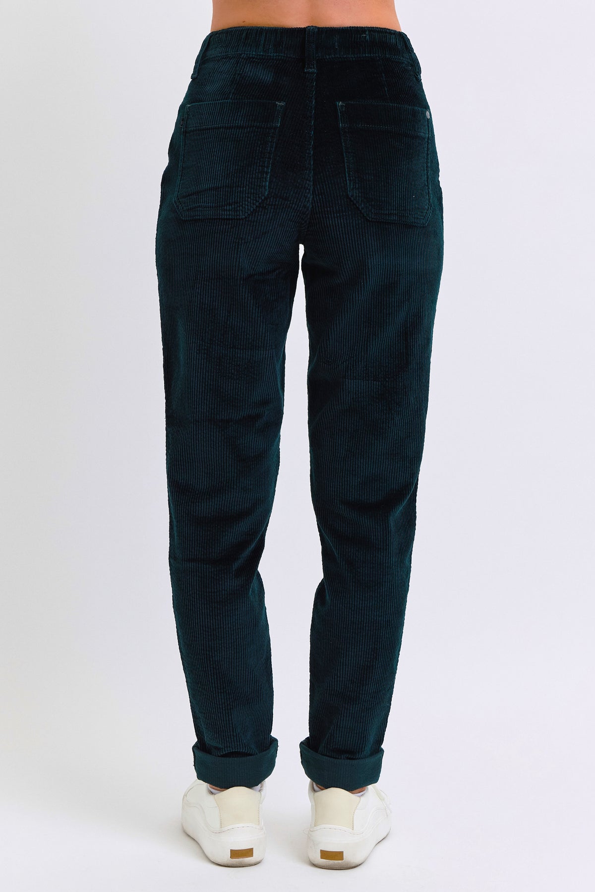 Judy Blue Emerald Green Corduroy Cuffed Jogger Pants