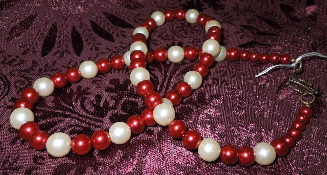 My Heart's a Fire Pearl Necklace and Earring Set