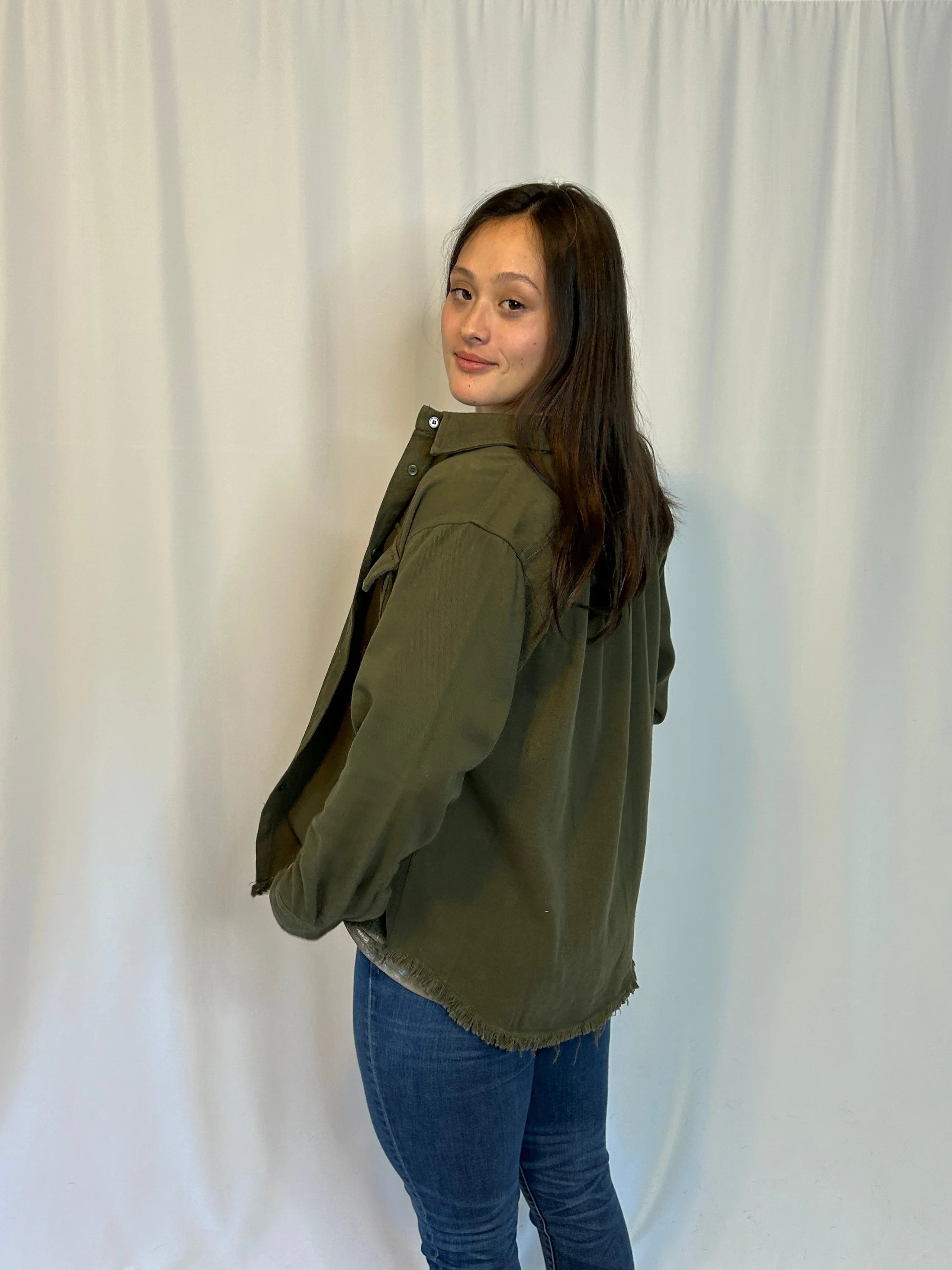 The Denim Edge Olive Jacket