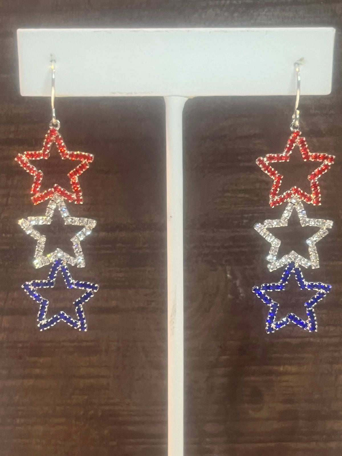 The Stars of America Rhinestone Earrings