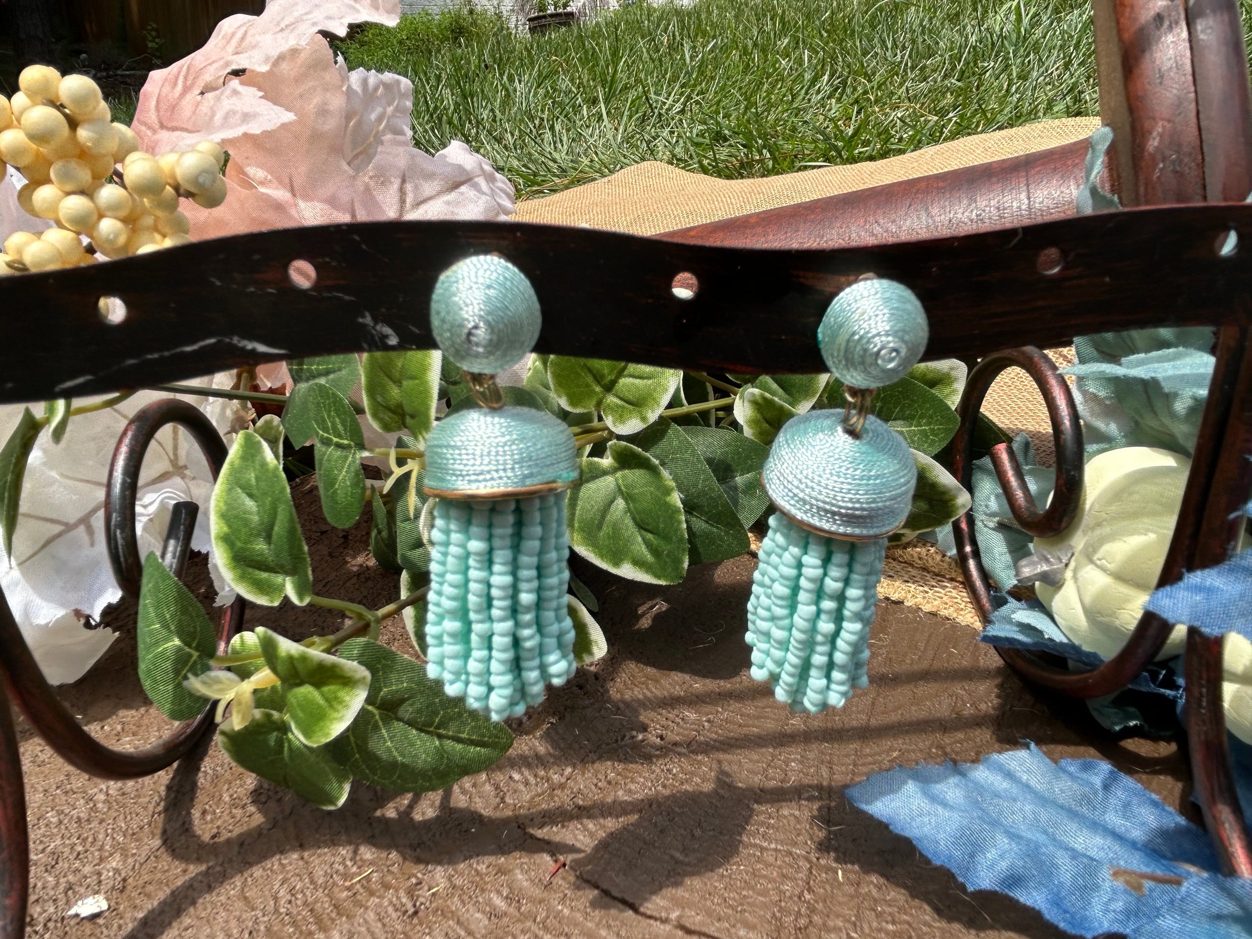 The Teal Dangle Earrings