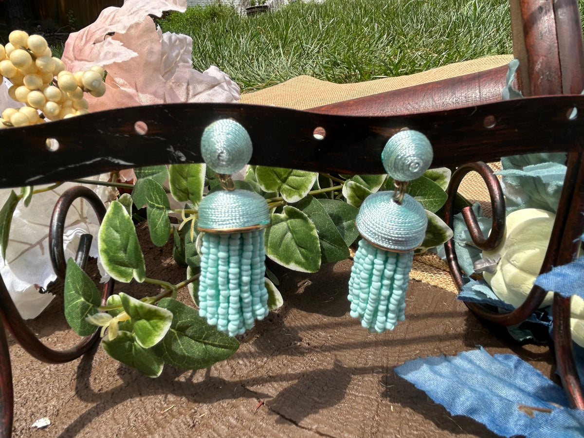 The Teal Dangle Earrings