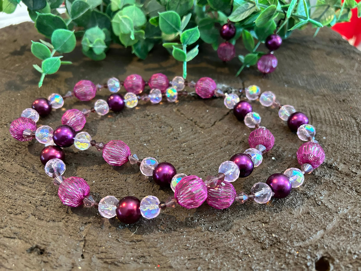 Raspberry Sorbet Necklace and Earring Set