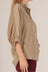 The Willow Satin Billowy Sleeve Button Up Shirt Blouse