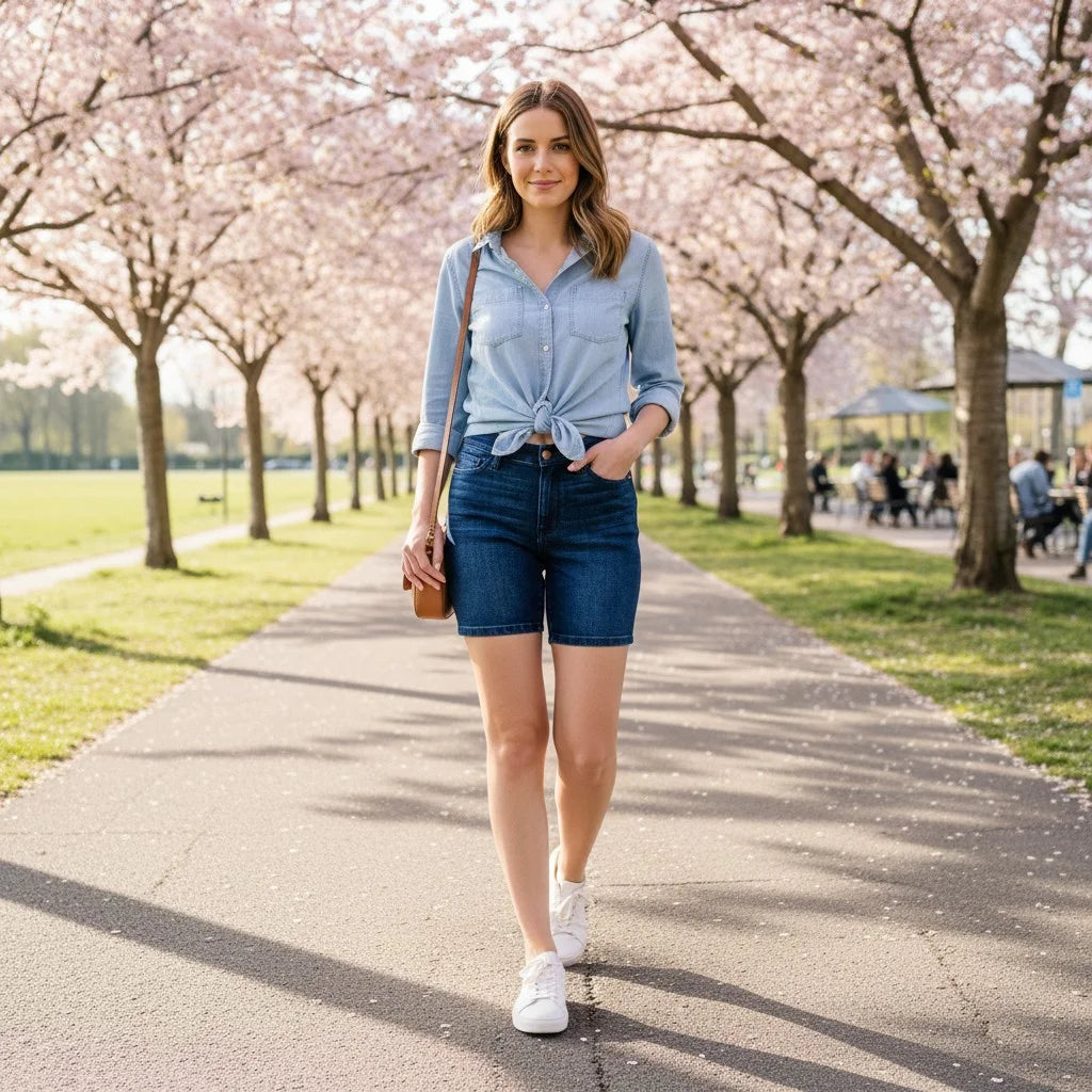 Judy Blue High Waisted V-Front Bermuda Shorts