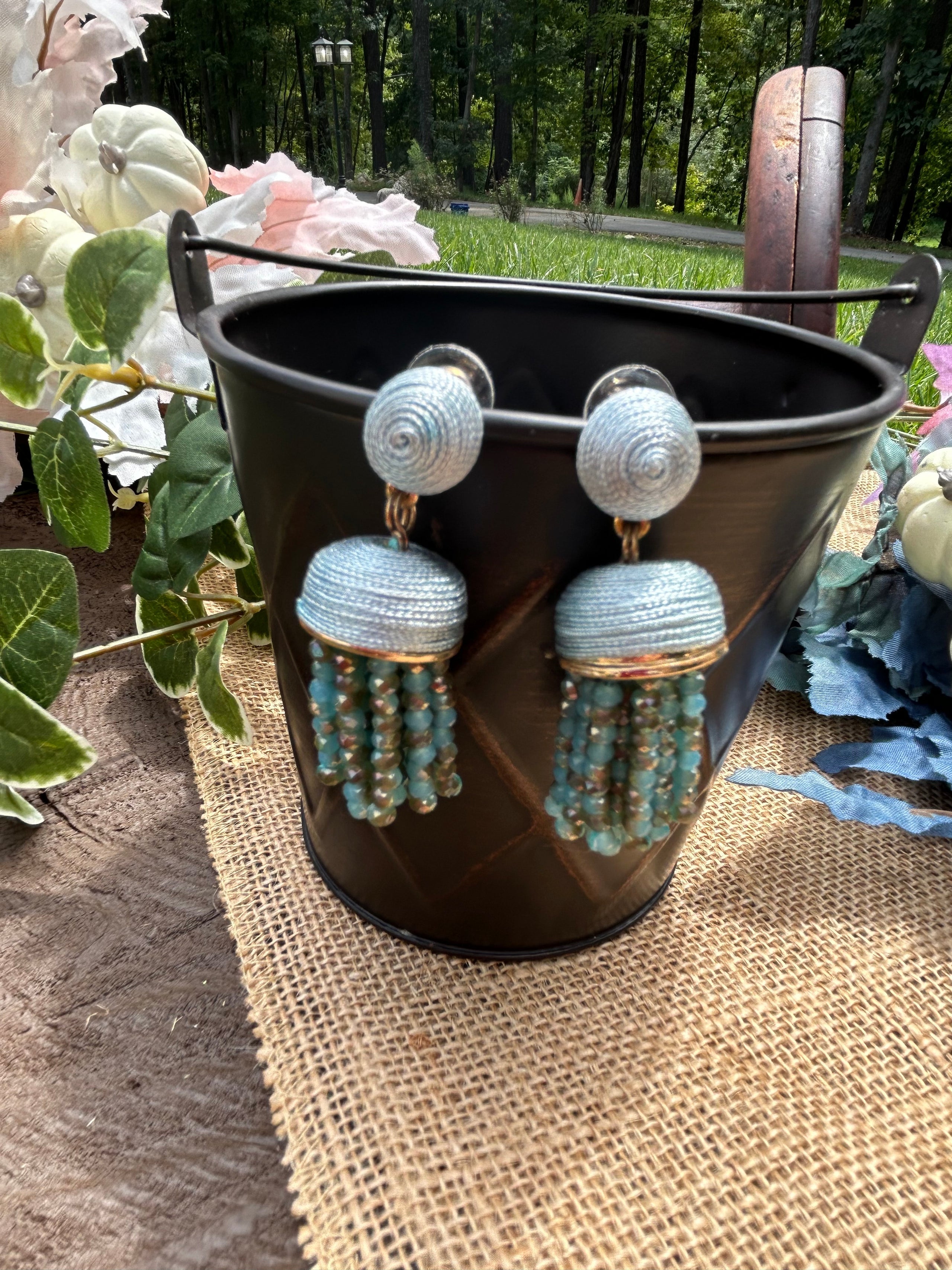 The Real Teal Dangle Earrings