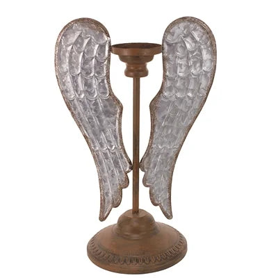 Metal Angel Wing Candle Holder