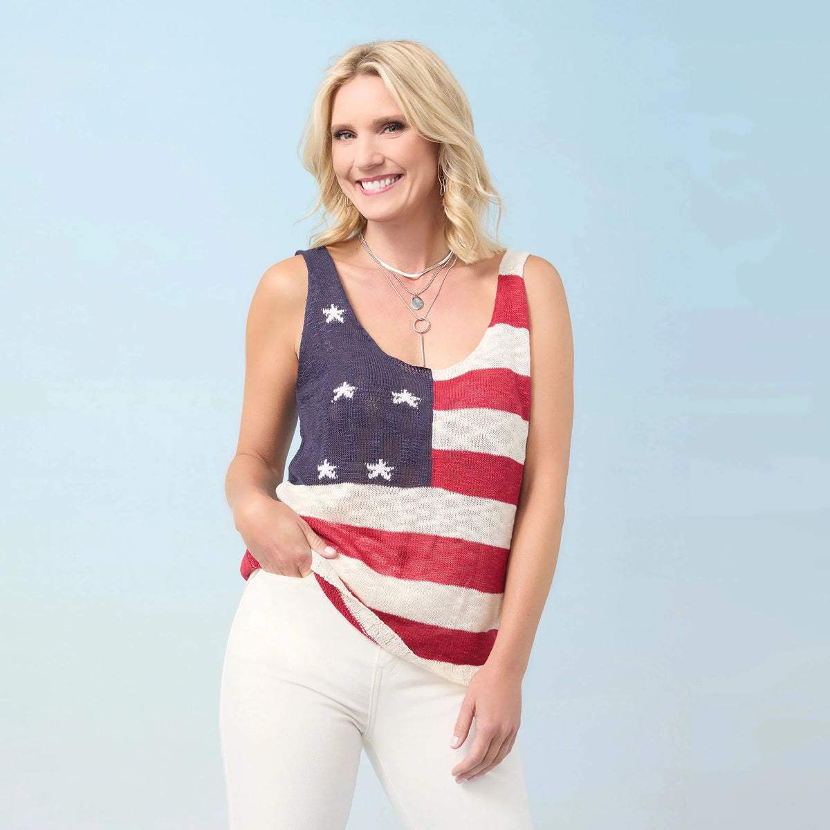 Americana Knit Tank Top
