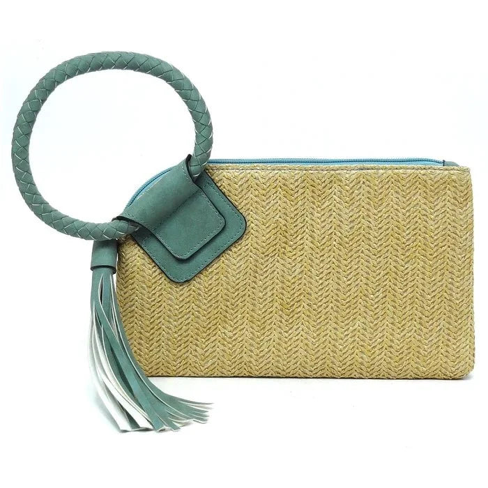 The Tracie Straw Wristlet/Clutch with Tassel - Assorted Colors