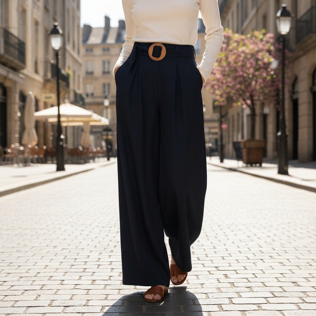 The Wynona Wood Ring Wide Leg Pant