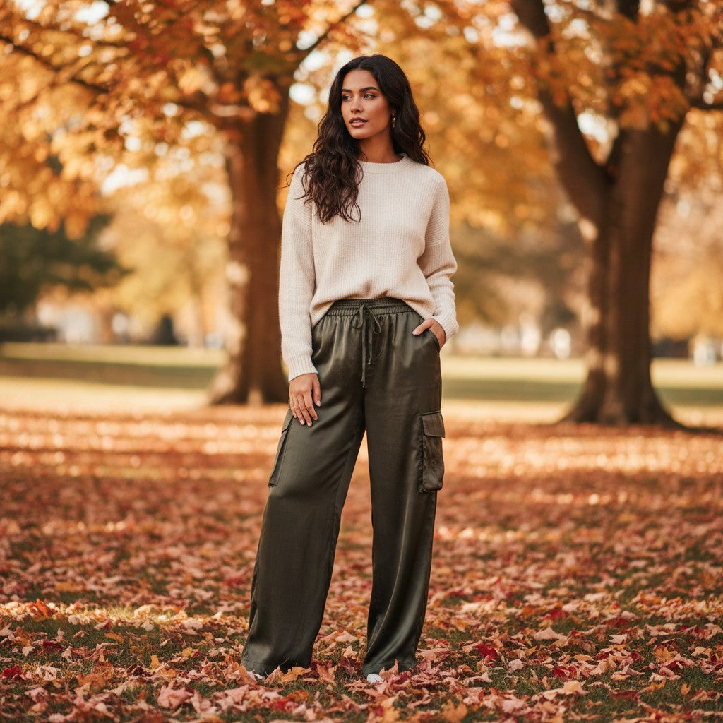 The Donna Satin Cargo Pants