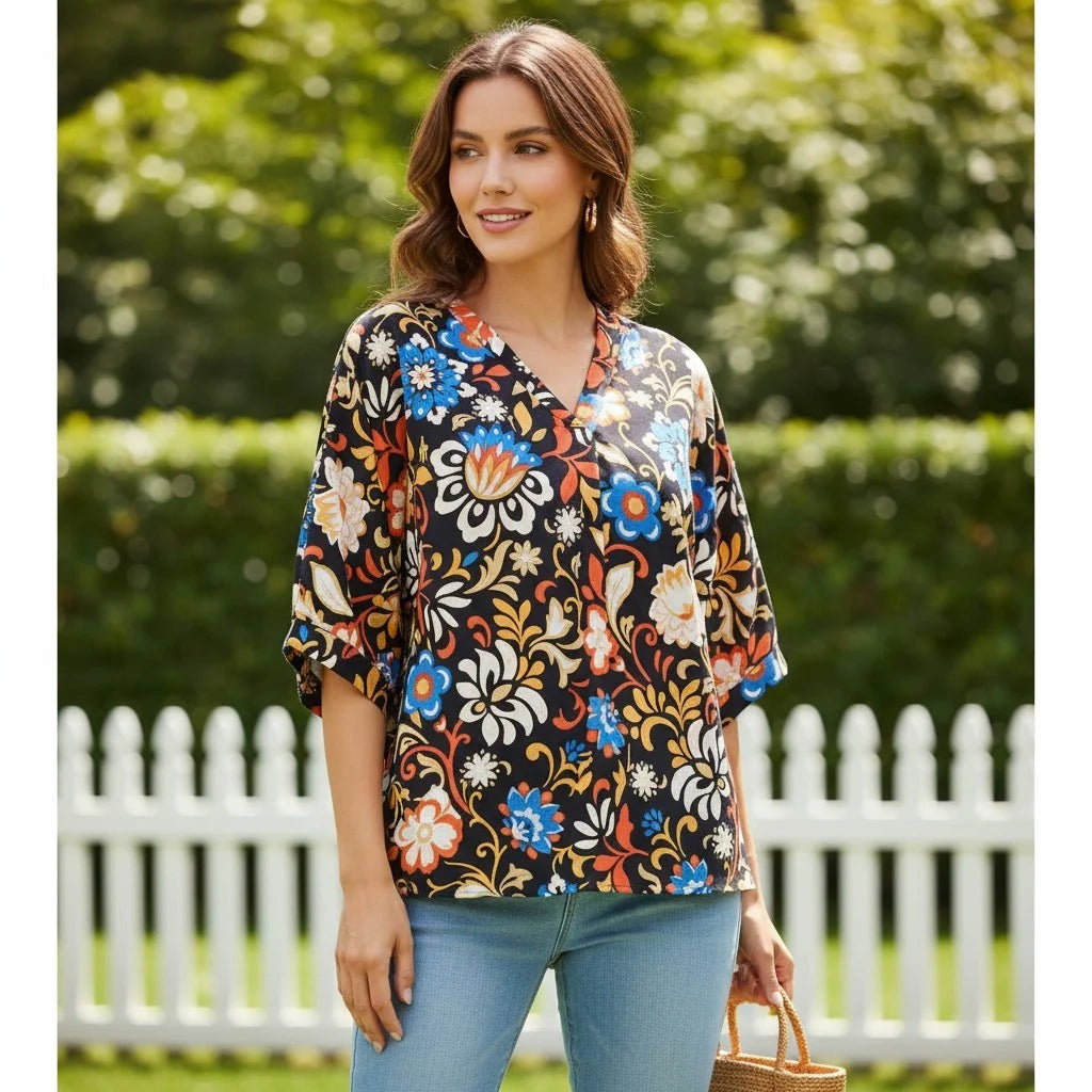The Rhea Floral Top