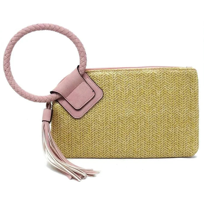 The Tracie Straw Wristlet/Clutch with Tassel - Assorted Colors