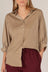 The Willow Satin Billowy Sleeve Button Up Shirt Blouse