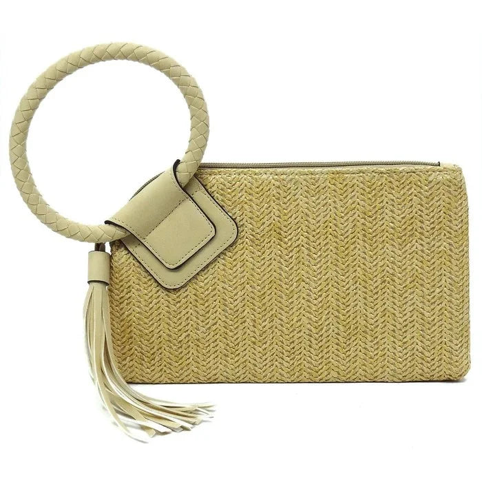The Tracie Straw Wristlet/Clutch with Tassel - Assorted Colors