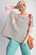 The Susanna Mix Print Knit Top - Plus Sizes