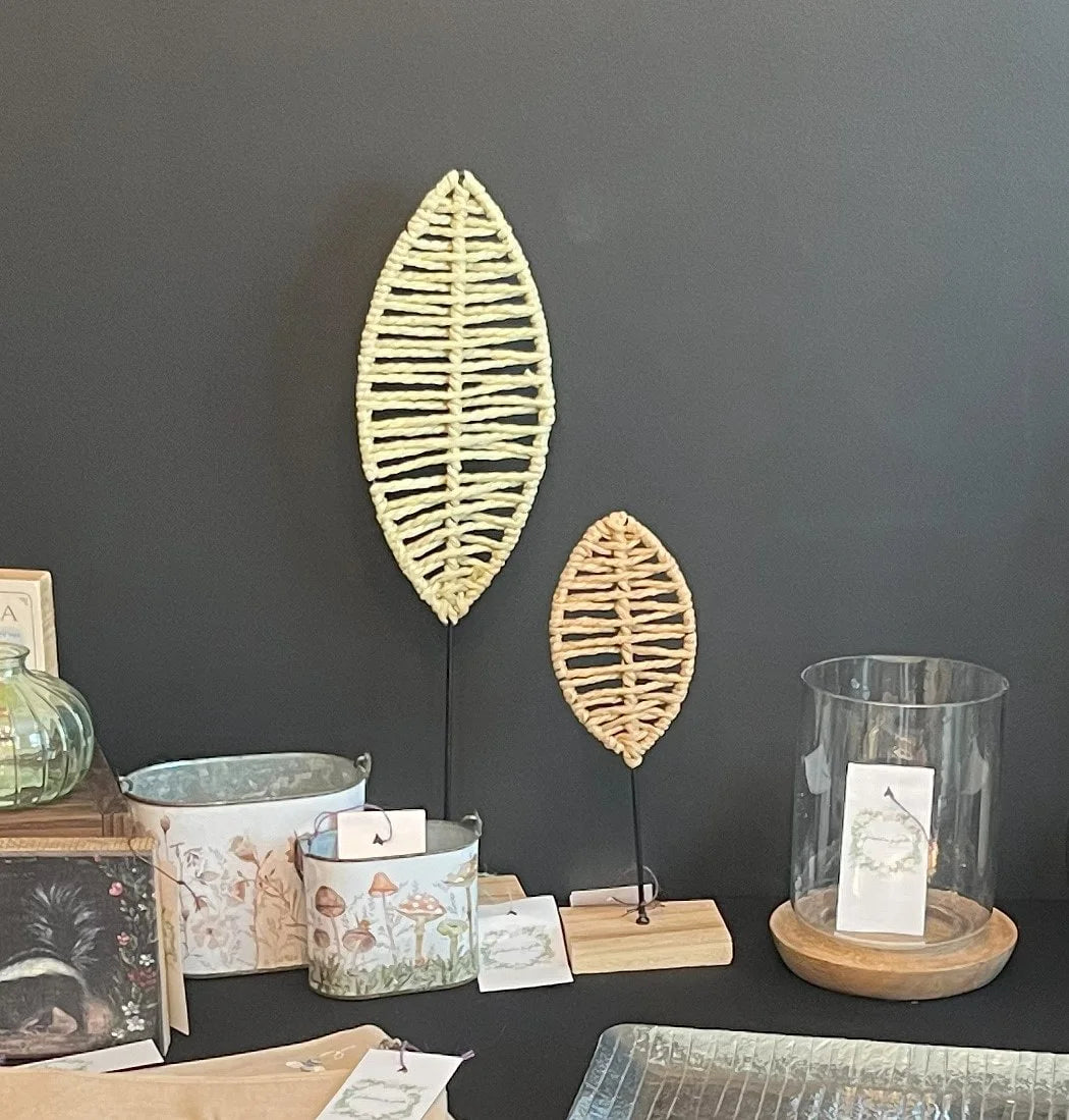 Woven Leaves on Stands - 2 Sizes Available
