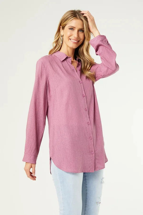The Kylie Button Down Tunic Top - Assorted Colors