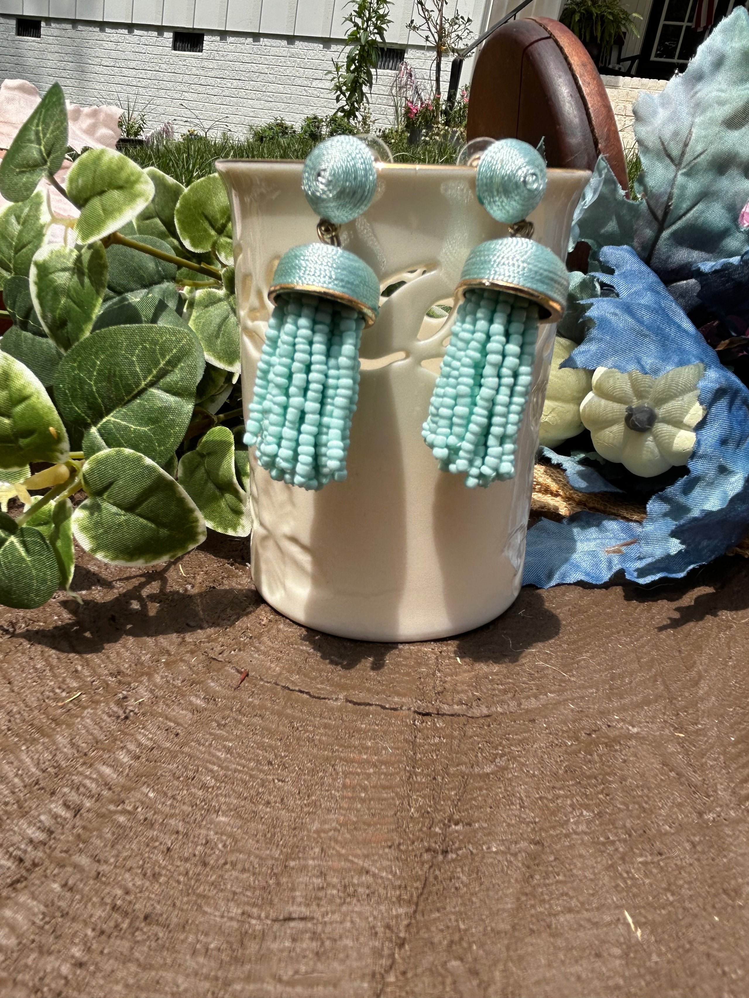 The Teal Dangle Earrings