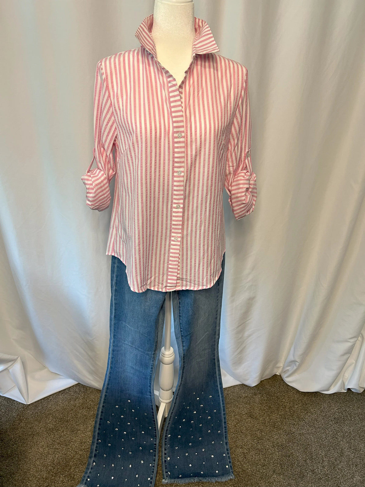 The Faye Striped Button Down Shirt