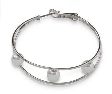 All Around Town Pearl Hoop Earrings - Assorted Colors