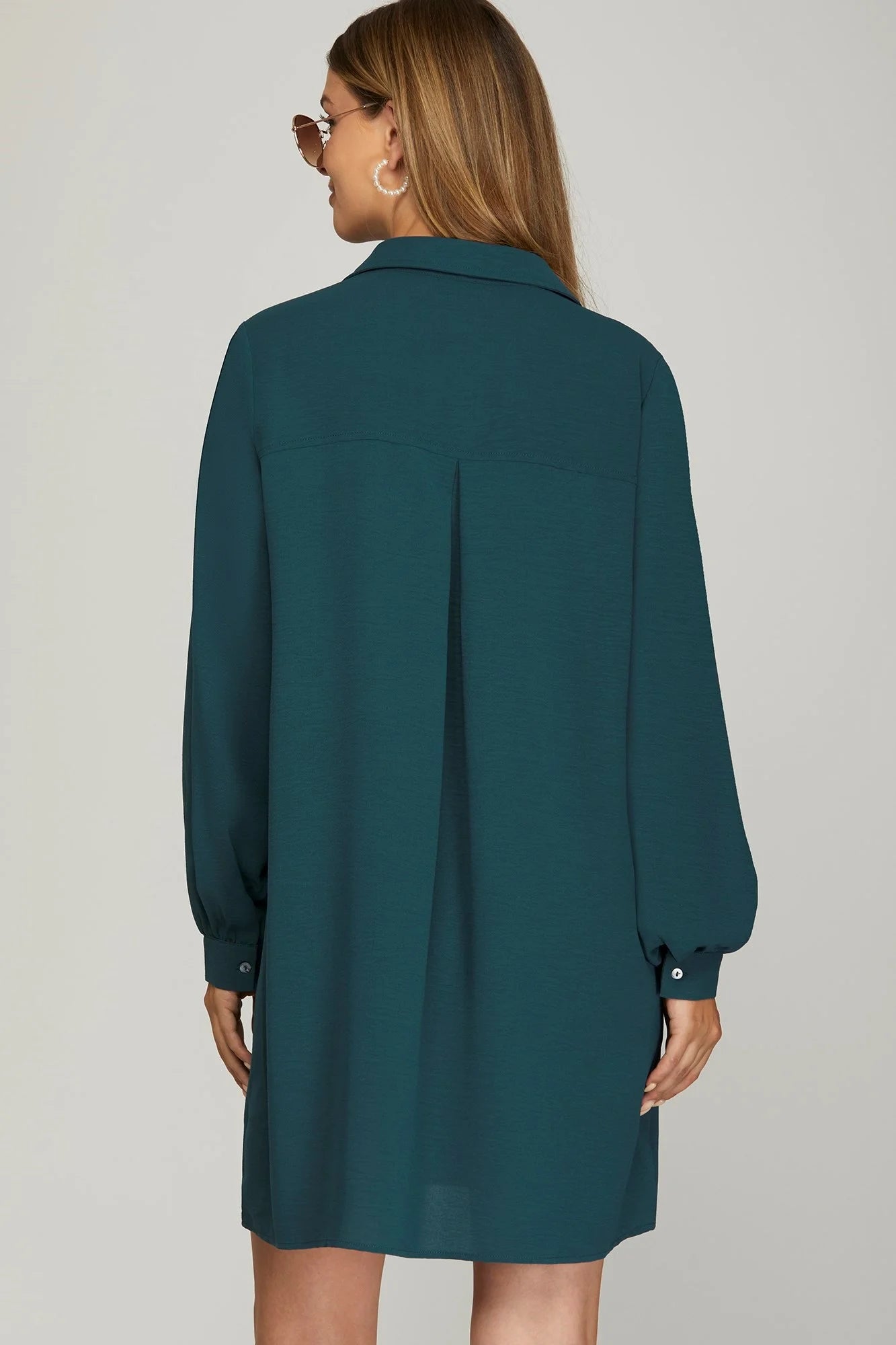 The Angie Long Sleeve Woven Collared Dress