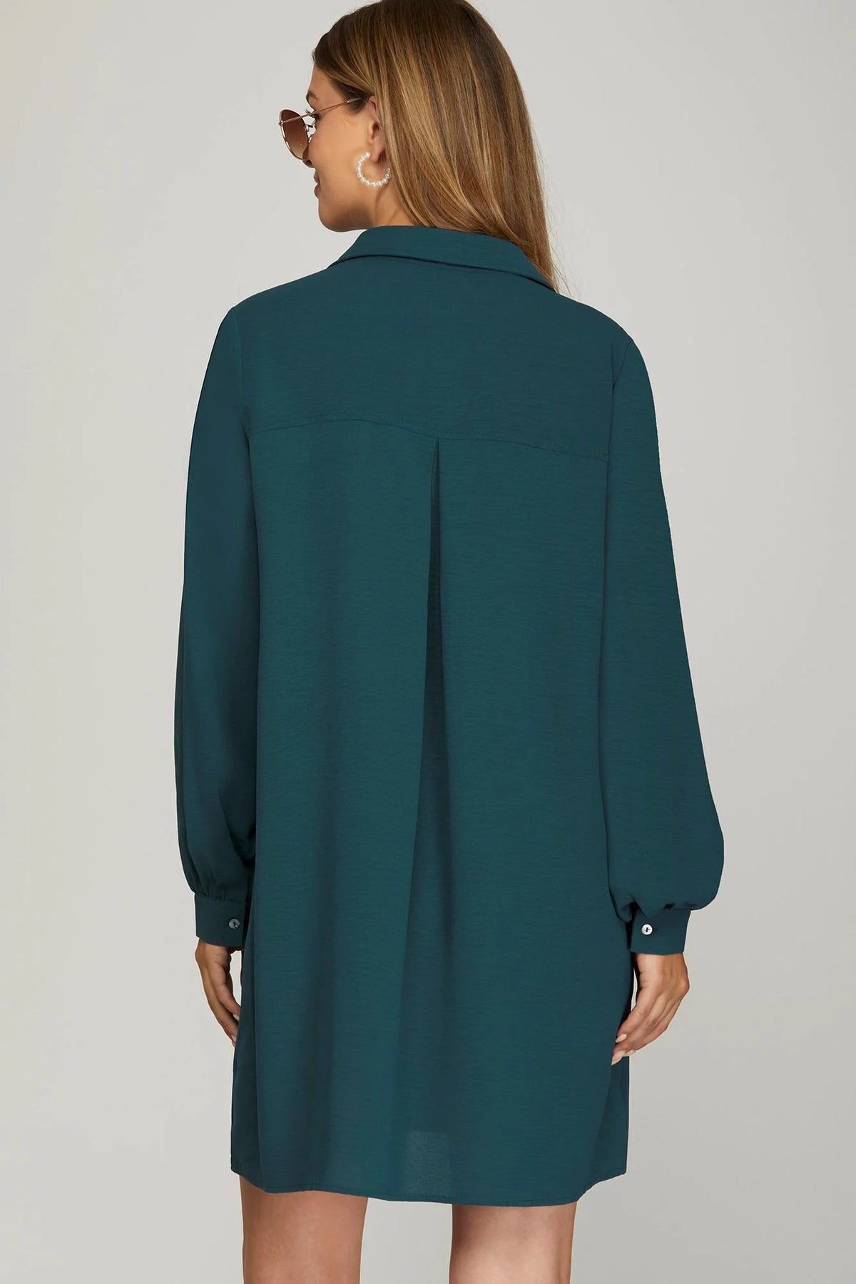 The Angie Long Sleeve Woven Collared Dress
