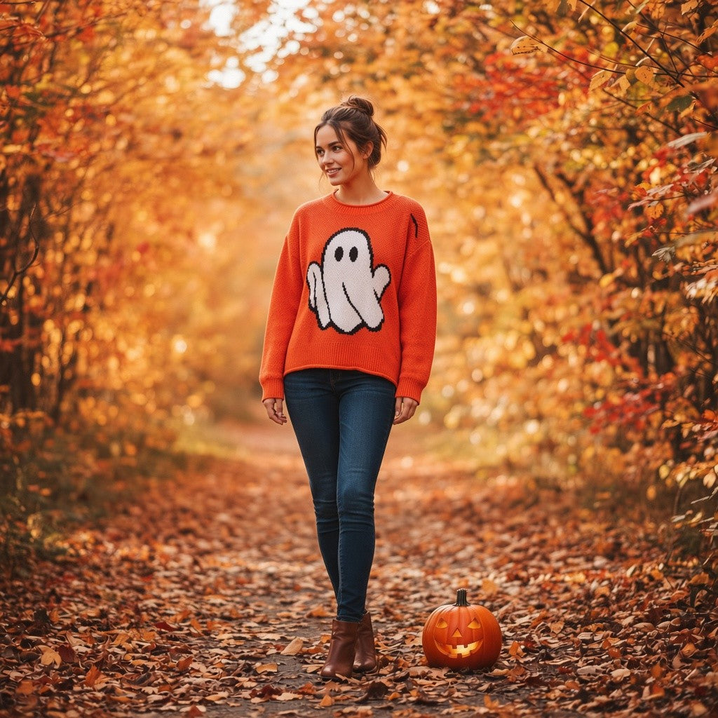 Friendly Ghost Halloween Sweater