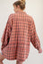 Coral Cream Loose Fit Plaid Shirt