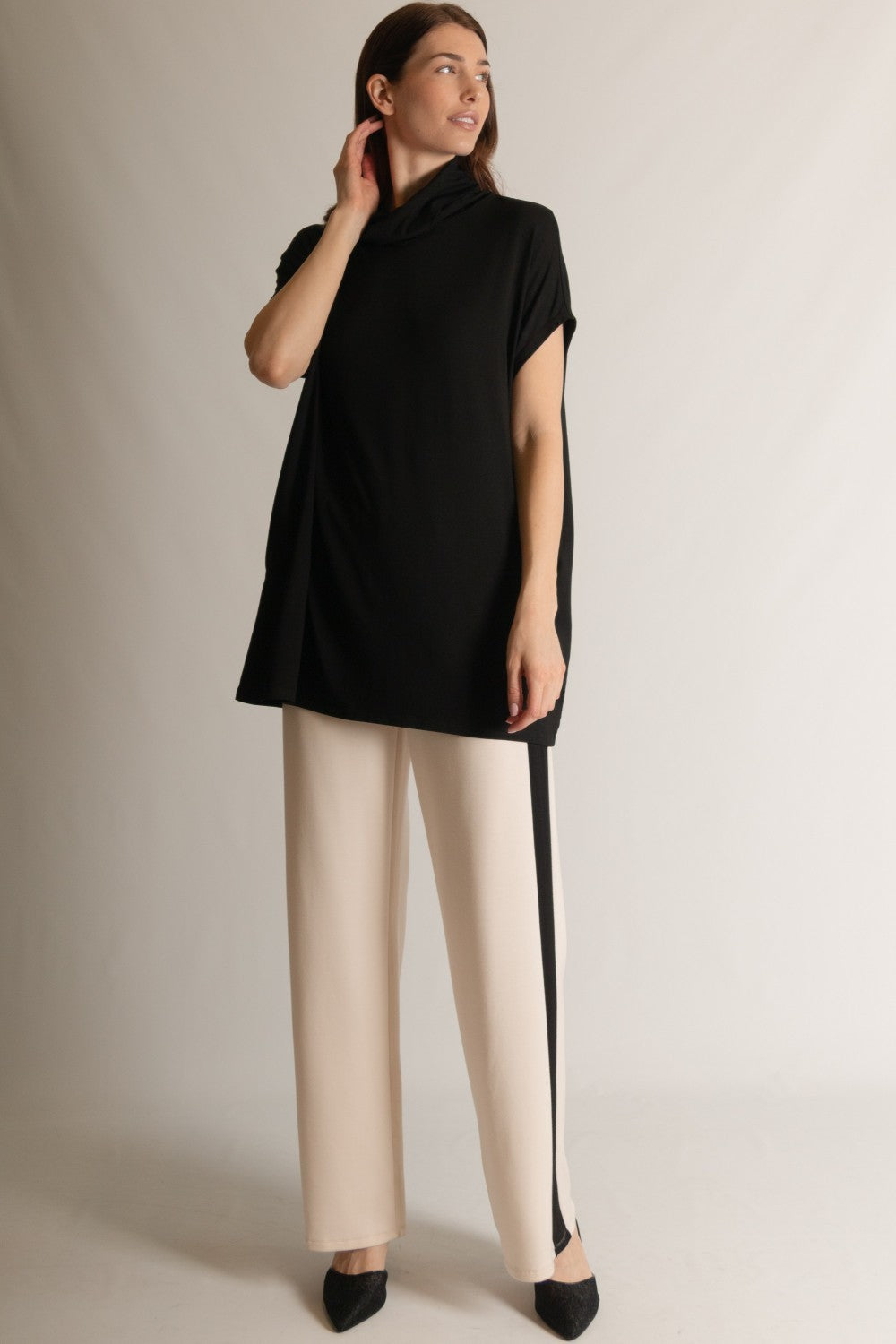 The Black Dahlia Cowl Neck Tunic