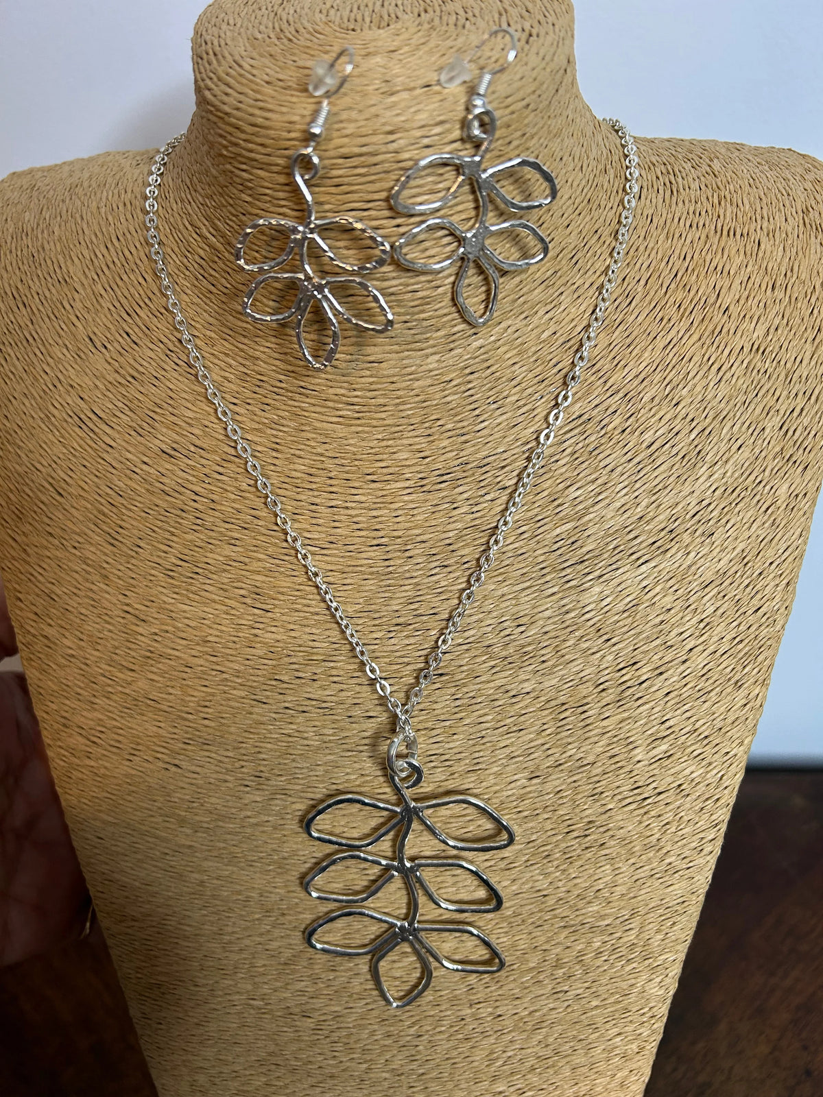 Leaves of Silver Earrings & Necklace