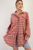 Coral Cream Loose Fit Plaid Shirt