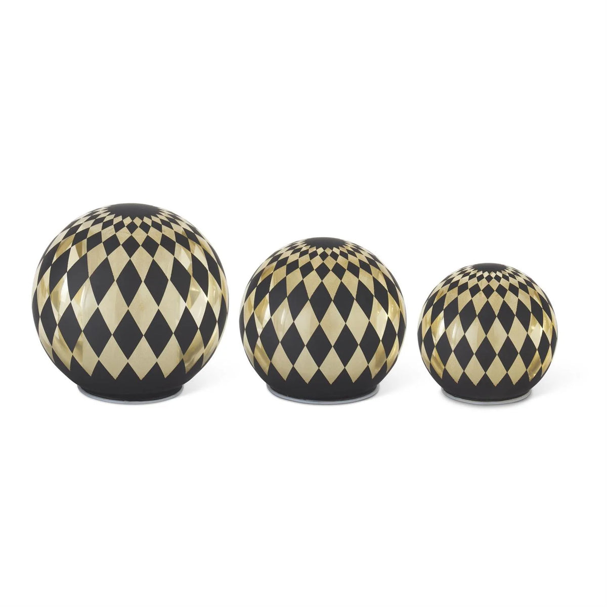 Black & Gold Laser Engraved Harlequin Lights - Set of 3