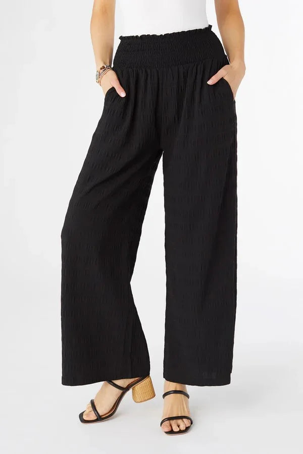 The Lillian Flowy Textured Pants - Assorted Colors