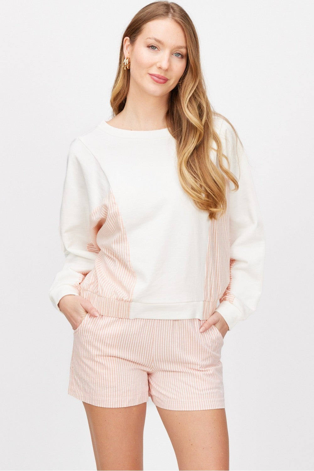 The Piper Striped Cotton Shorts with Lining