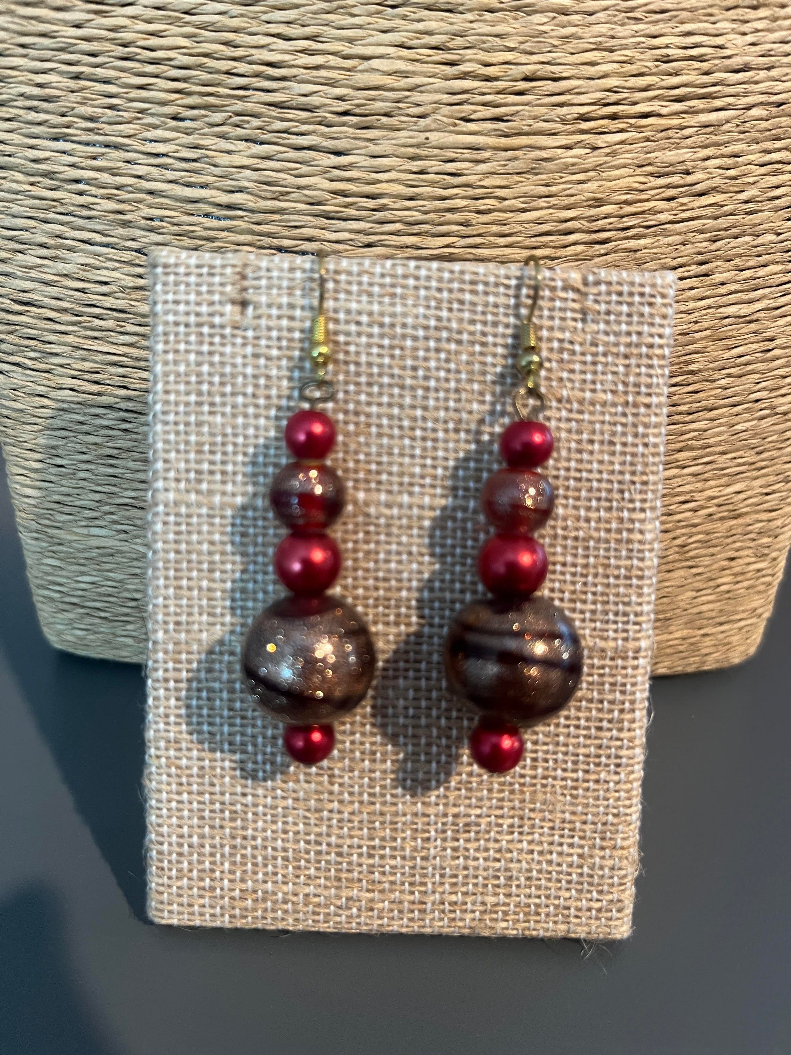 The Red Velvet Necklace & Earring Set