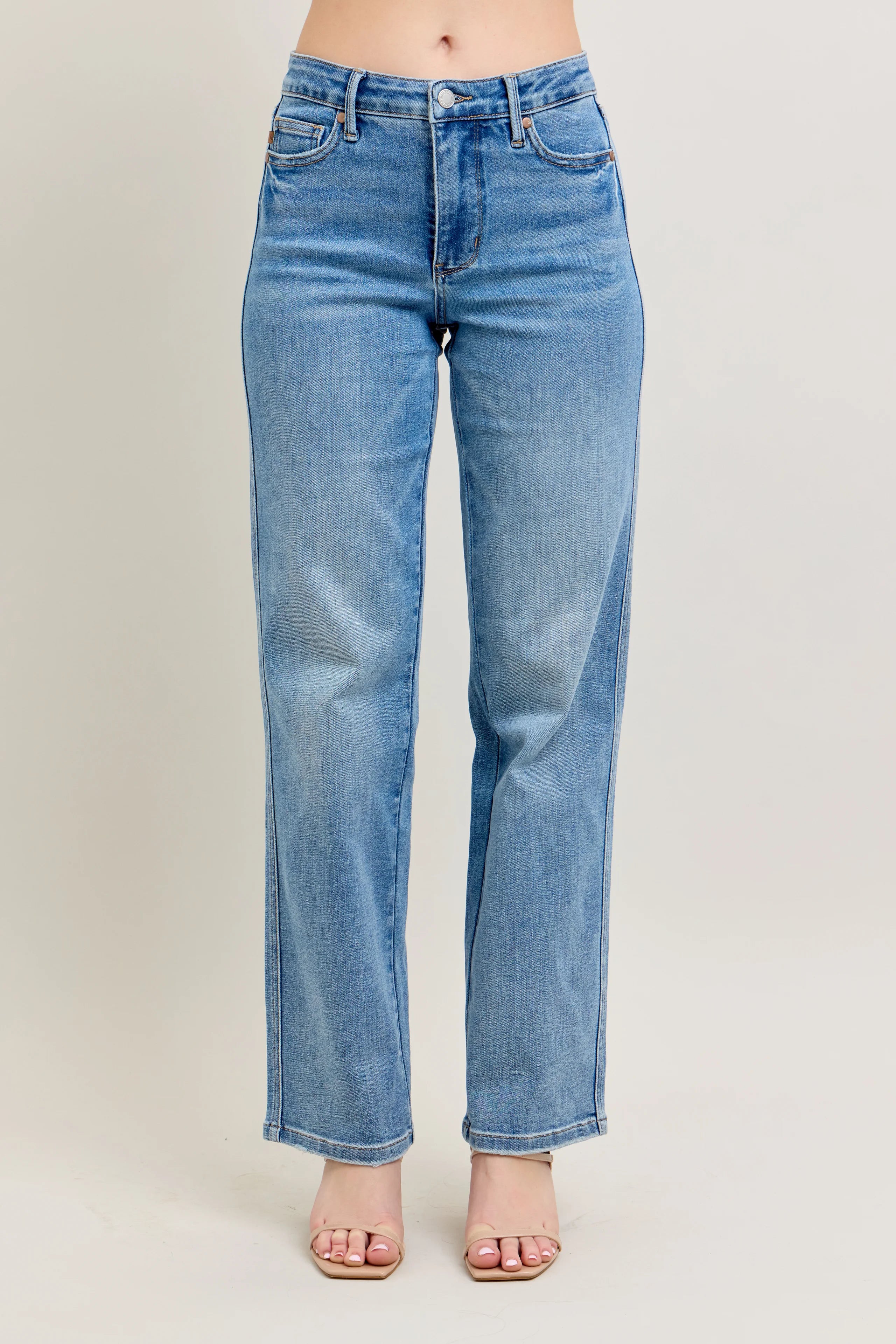 Judy Blue Tummy Control Vintage Wash Straight Leg Jeans