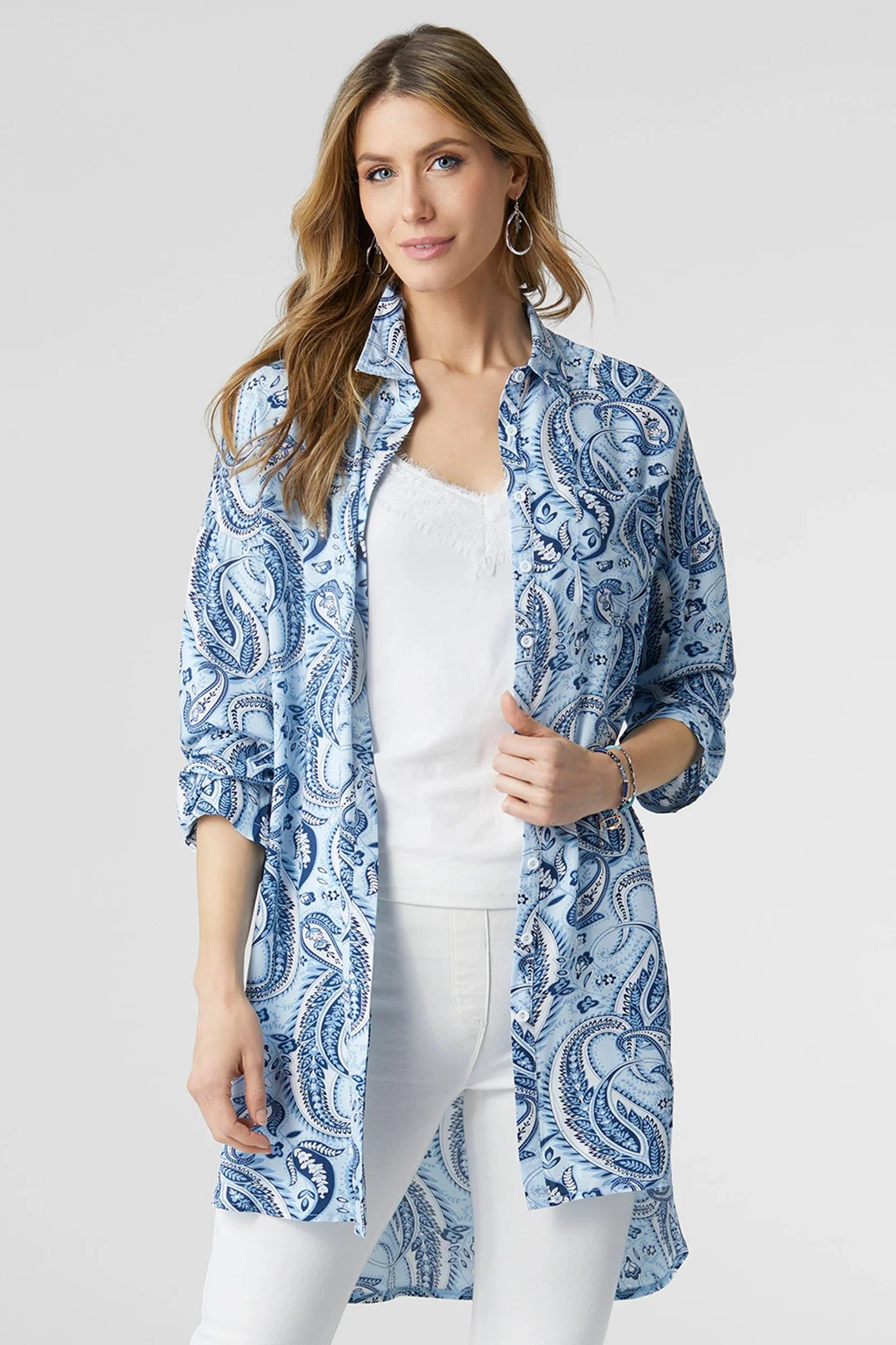 The Dominique Printed Shirt/Kimono