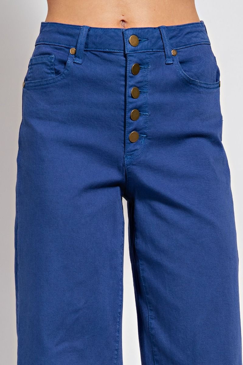 The Wendy Wide Leg Button Down Twill Pants