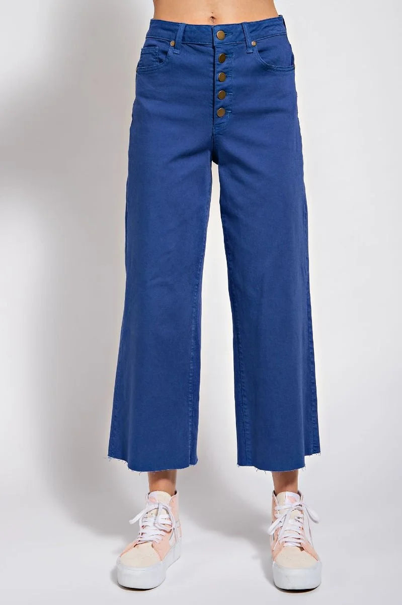 The Wendy Wide Leg Button Down Twill Pants