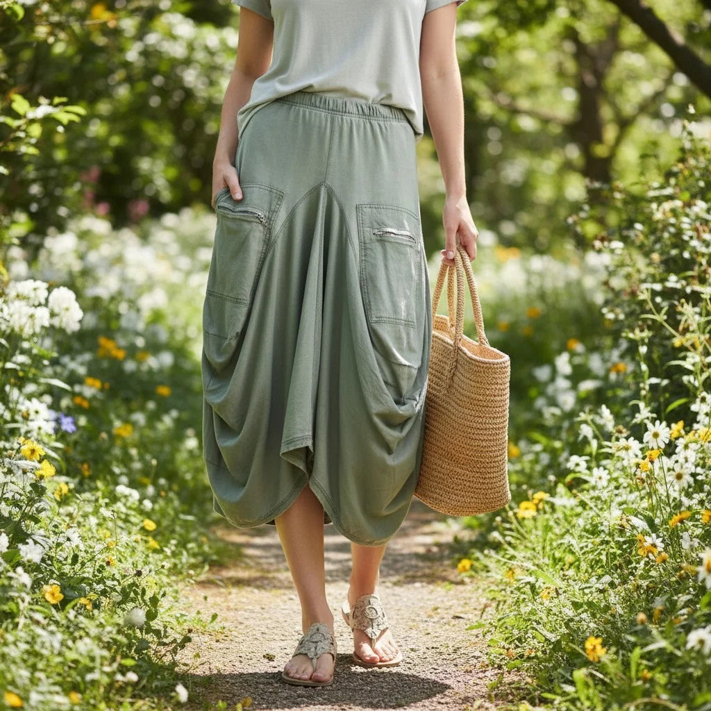 The Olive Bubble Skirt