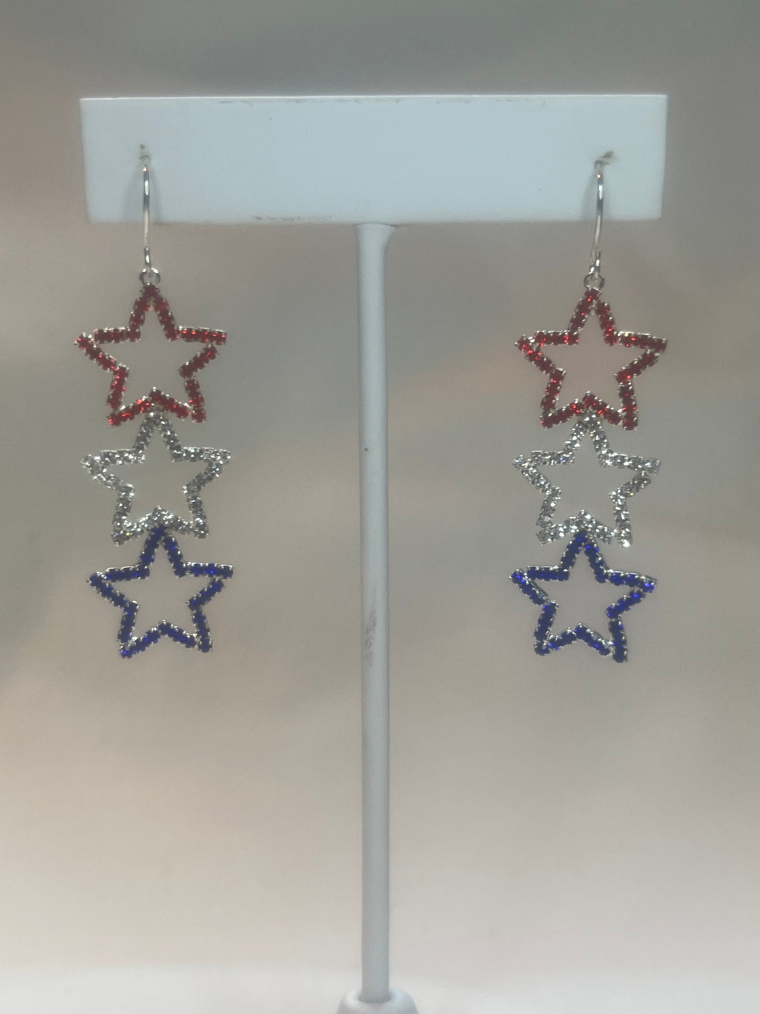The Stars of America Rhinestone Earrings