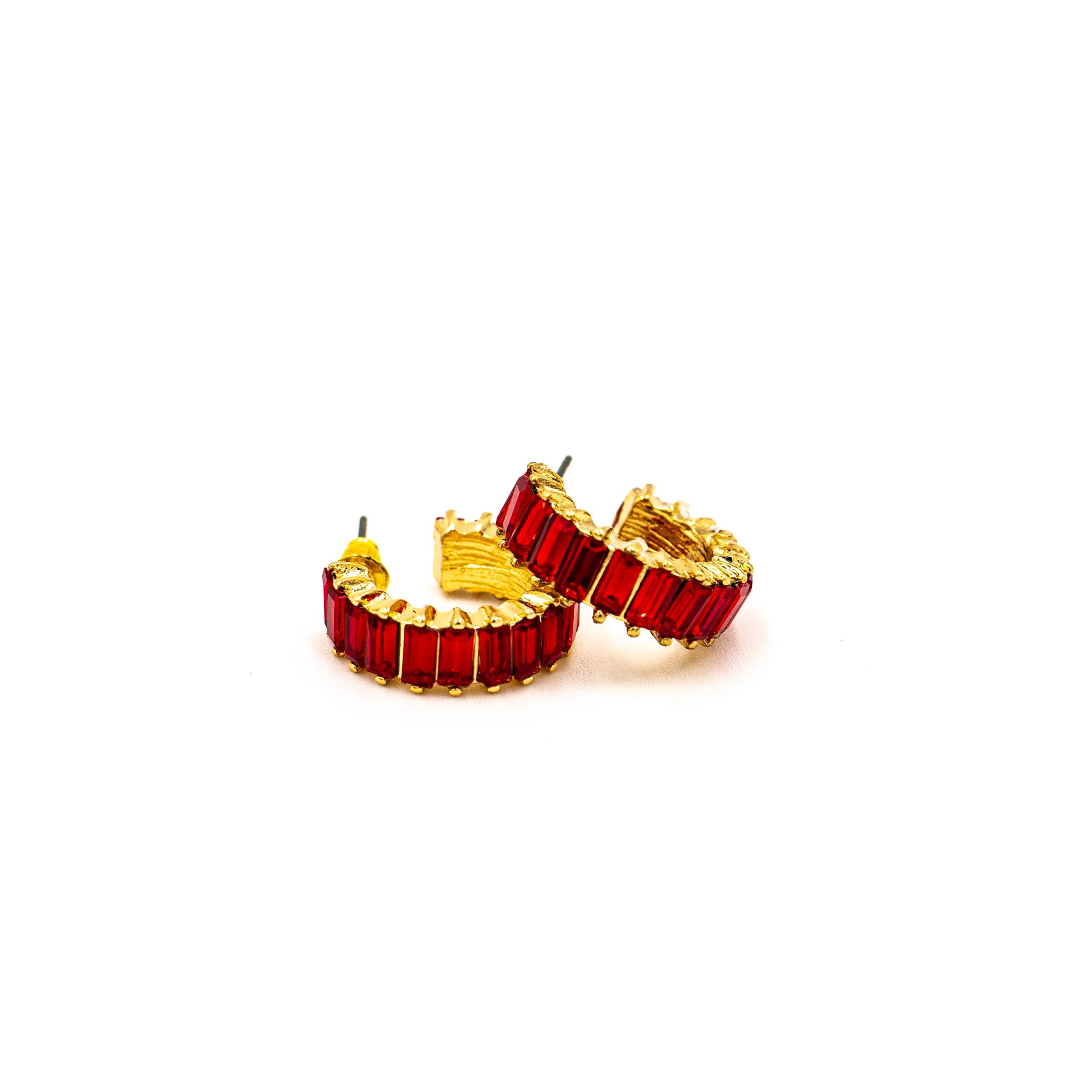 Follow the Red Brick Road Hoop Earrings
