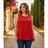 Lipstick Red Tank with Rhinestones