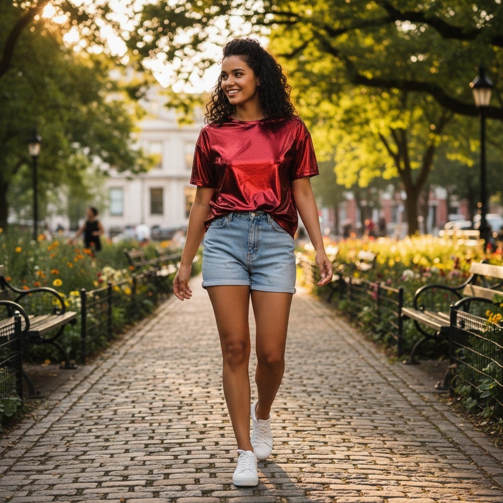 Metallic Tee Shirt - Assorted Colors