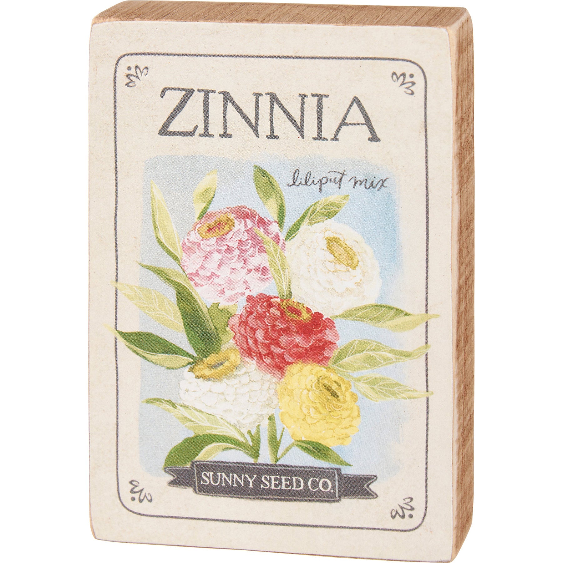 Flower Garden Seed Packet Wood Block Set