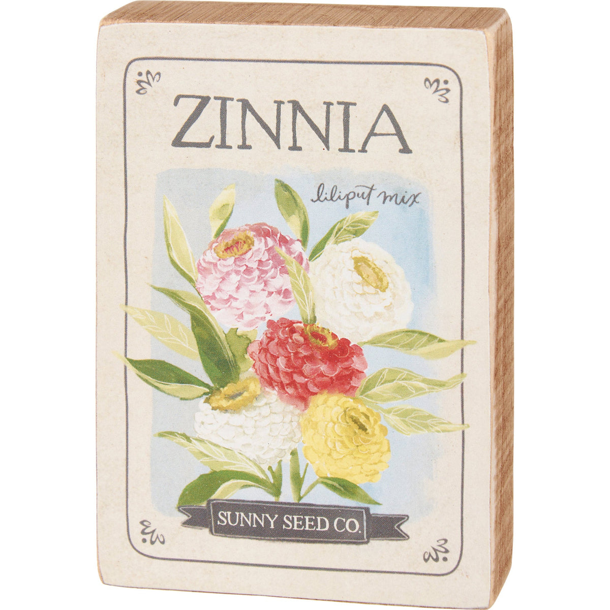 Flower Garden Seed Packet Wood Block Set