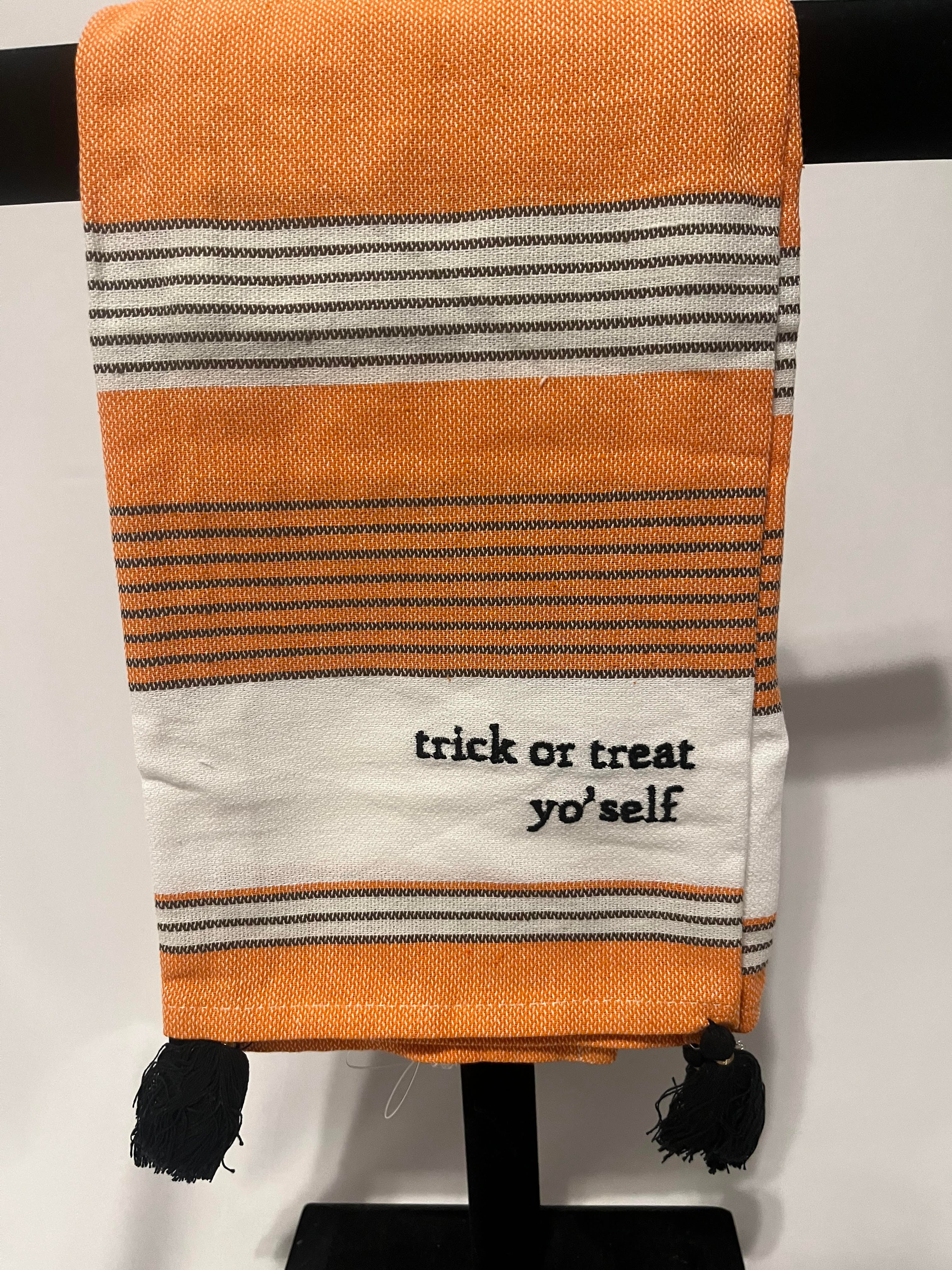 Trick or Treat Yo'self Tassel Kitchen Towel