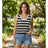 Carrie Crochet Knit Stripe Top