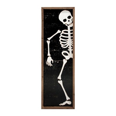 Peek-A-Boo Skeleton Sign Porch Leaner